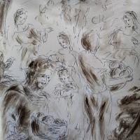 10 février 2018, évangile du jour illustré par un dessin au lavis