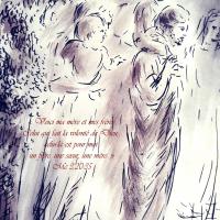 10 Juin 2018, évangile du jour illustré par un dessin au lavis