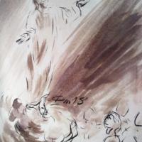 10 Mai 2018, évangile du jour illustré par un dessin au lavis