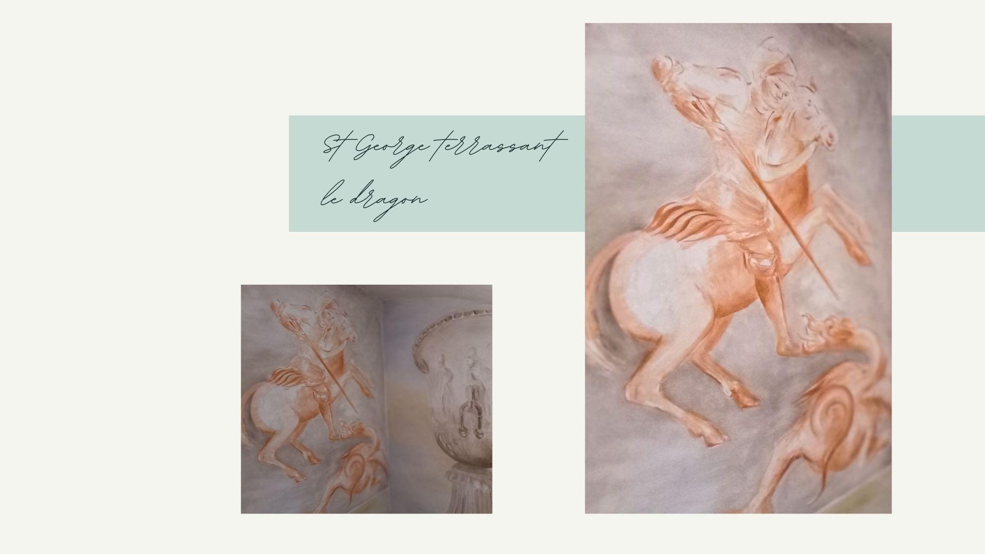 Fresque St George terrassant le dragon