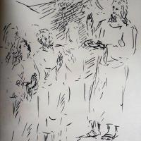 13 Avril 2018, évangile du jour illustré par un dessin au lavis