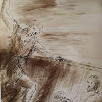 13 février 2018, évangile du jour illustré par un dessin au lavis