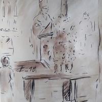 13 Mai 2018, évangile du jour illustré par un dessin au lavis