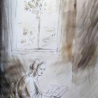 14 février 2018, évangile du jour illustré par un dessin au lavis