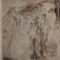 14 Janvier 2018, évangile du jour illustré par un dessin au lavis