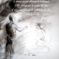 14 Juin 2018, évangile du jour illustré par un dessin au lavis