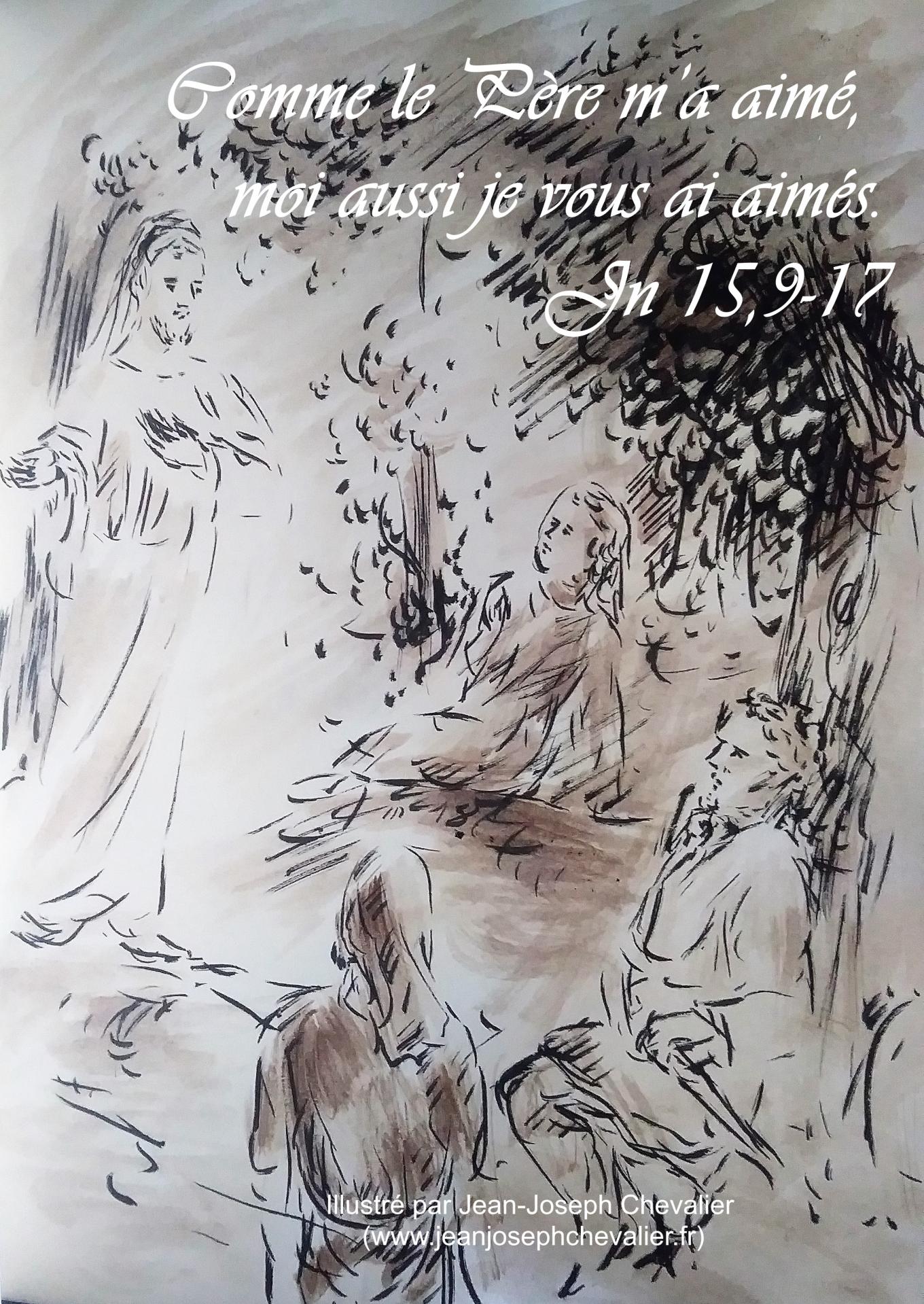 14 mai 2018 evangile du jour illustre par un dessin au lavis de jean joseph chevalier image