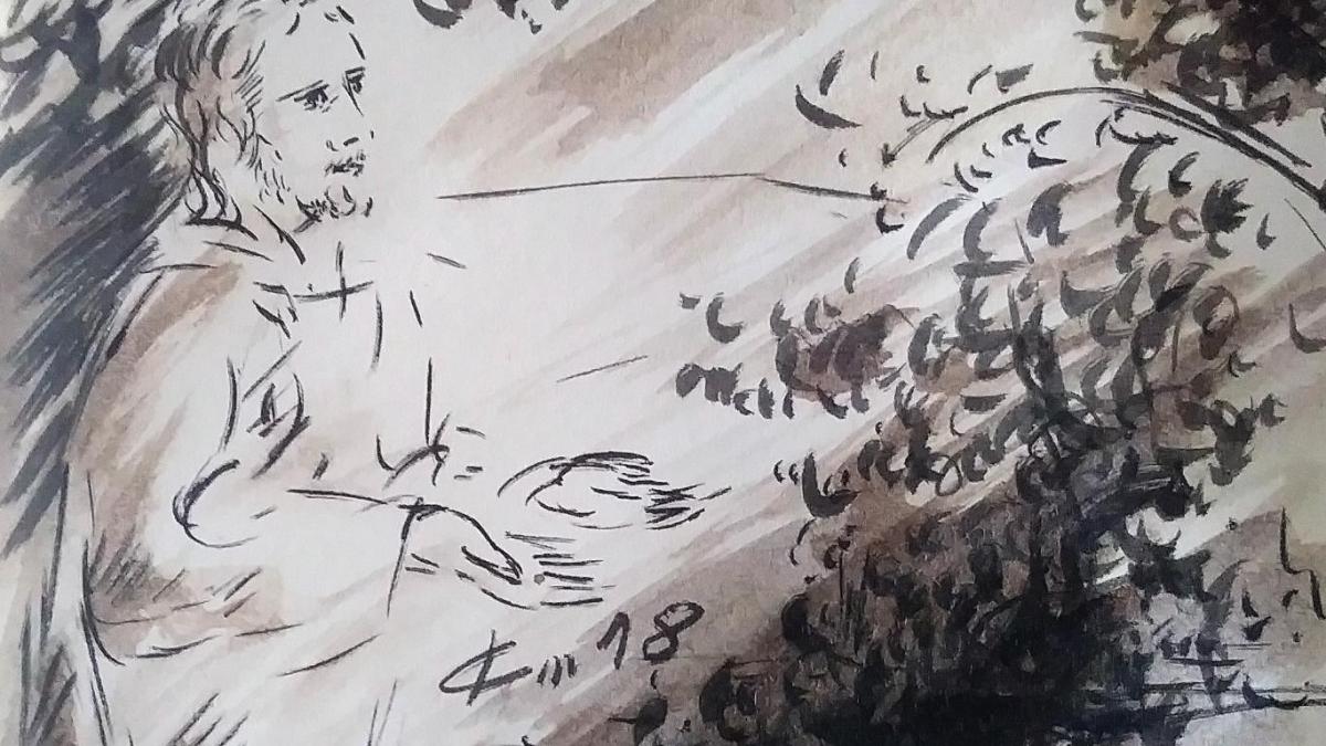 15 mai 2018 evangile du jour illustre par un dessin au lavis de jean joseph chevalier