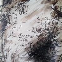 15 Mai 2018, évangile du jour illustré par un dessin au lavis