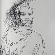 16 avril 2018 evangile du jour illustre par un dessin au lavis de jean joseph chevalier