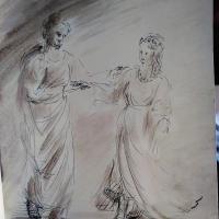 16 février 2018, évangile du jour illustré par un dessin au lavis