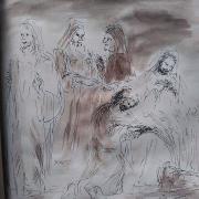 16 janvier 2018 image evangile du jour illustre par un dessin au lavis de jean joseph chevalier