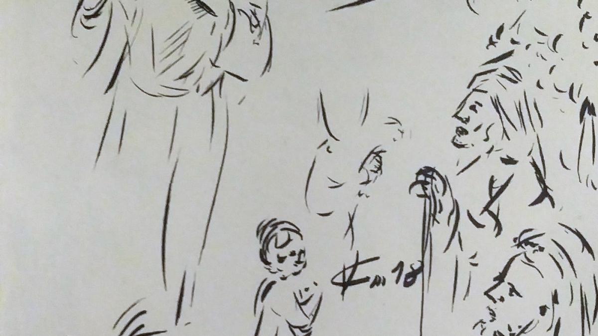 17 avril 2018 evangile du jour illustre par un dessin au lavis de jean joseph chevalier image