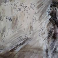 17 Janvier 2018, évangile du jour illustré par un dessin au lavis