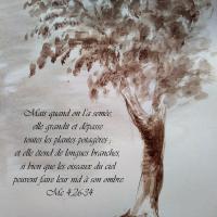 17 Juin 2018, évangile du jour illustré par un dessin au lavis