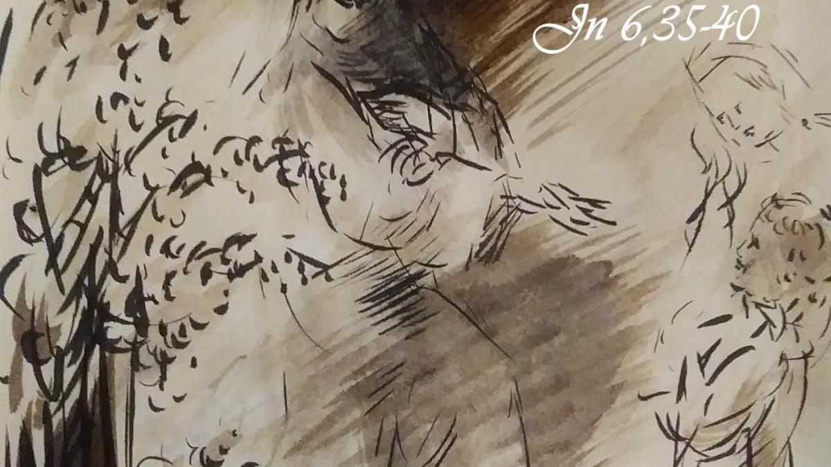 18 avril 2018 evangile du jour illustre par un dessin au lavis de jean joseph chevalier image