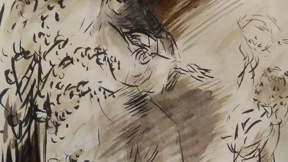 18 avril 2018 evangile du jour illustre par un dessin au lavis de jean joseph chevalier