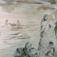 18 Janvier 2018, évangile du jour illustré par un dessin au lavis