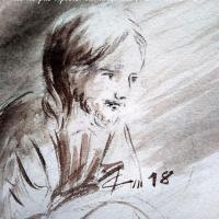 18 Juin 2018, évangile du jour illustré par un dessin au lavis