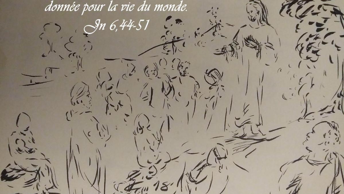19 avril 2018 evangile du jour illustre par un dessin au lavis de jean joseph chevalier image