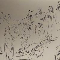 19 Avril 2018, évangile du jour illustré par un dessin à l'encre de chine