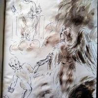 19 février 2018, évangile du jour illustré par un dessin au lavis