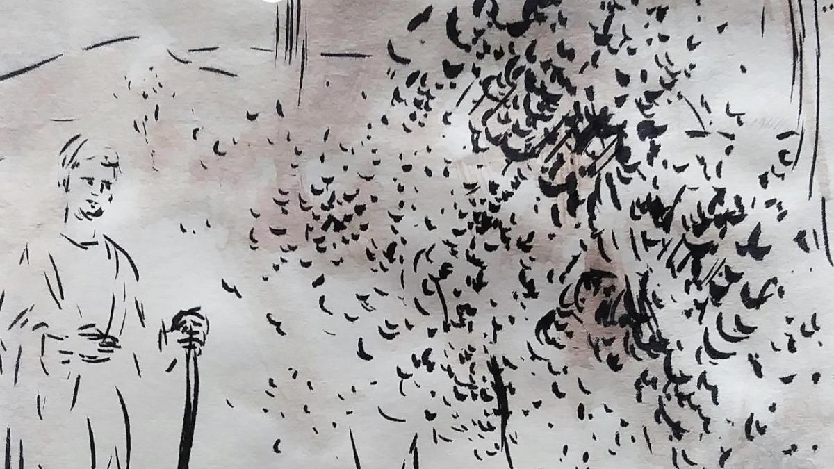 19 mai 2018 evangile du jour illustre par un dessin au lavis de jean joseph chevalier image