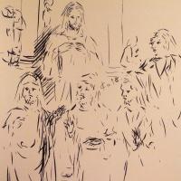 20  Avril 2018, évangile du jour illustré par un dessin à l'encre de chine
