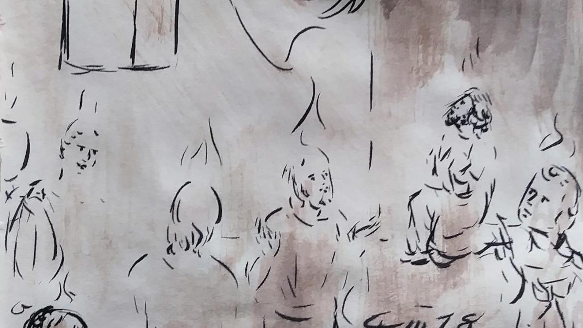 20 mai 2018 evangile du jour illustre par un dessin au lavis de jean joseph chevalier image