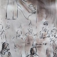 20 Mai 2018, évangile du jour illustré par un dessin au lavis