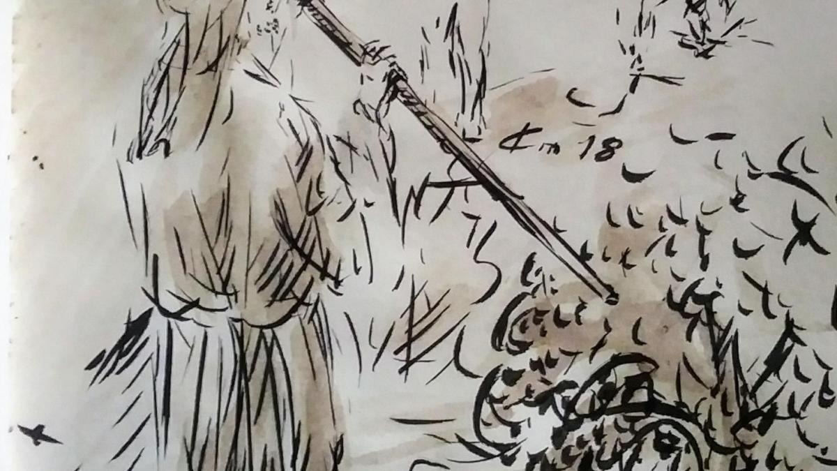 22 avril 2018 evangile du jour illustre par un dessin au lavis de jean joseph chevalier