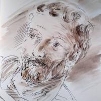 22 février 2018, évangile du jour illustré par un dessin au lavis