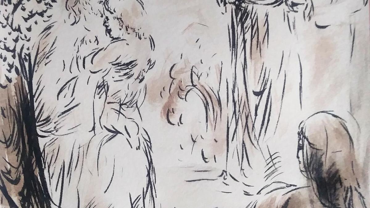 22 mai 2018 evangile du jour illustre par un dessin au lavis de jean joseph chevalier