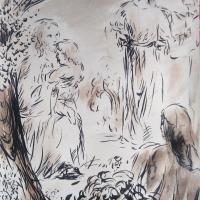 22 Mai 2018, évangile du jour illustré par un dessin au lavis