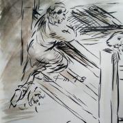 23 avril 2018 evangile du jour illustre par un dessin au lavis de jean joseph chevalier