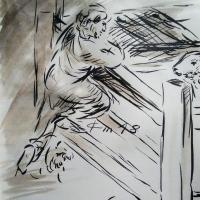 23 Avril 2018, évangile du jour illustré par un dessin au lavis