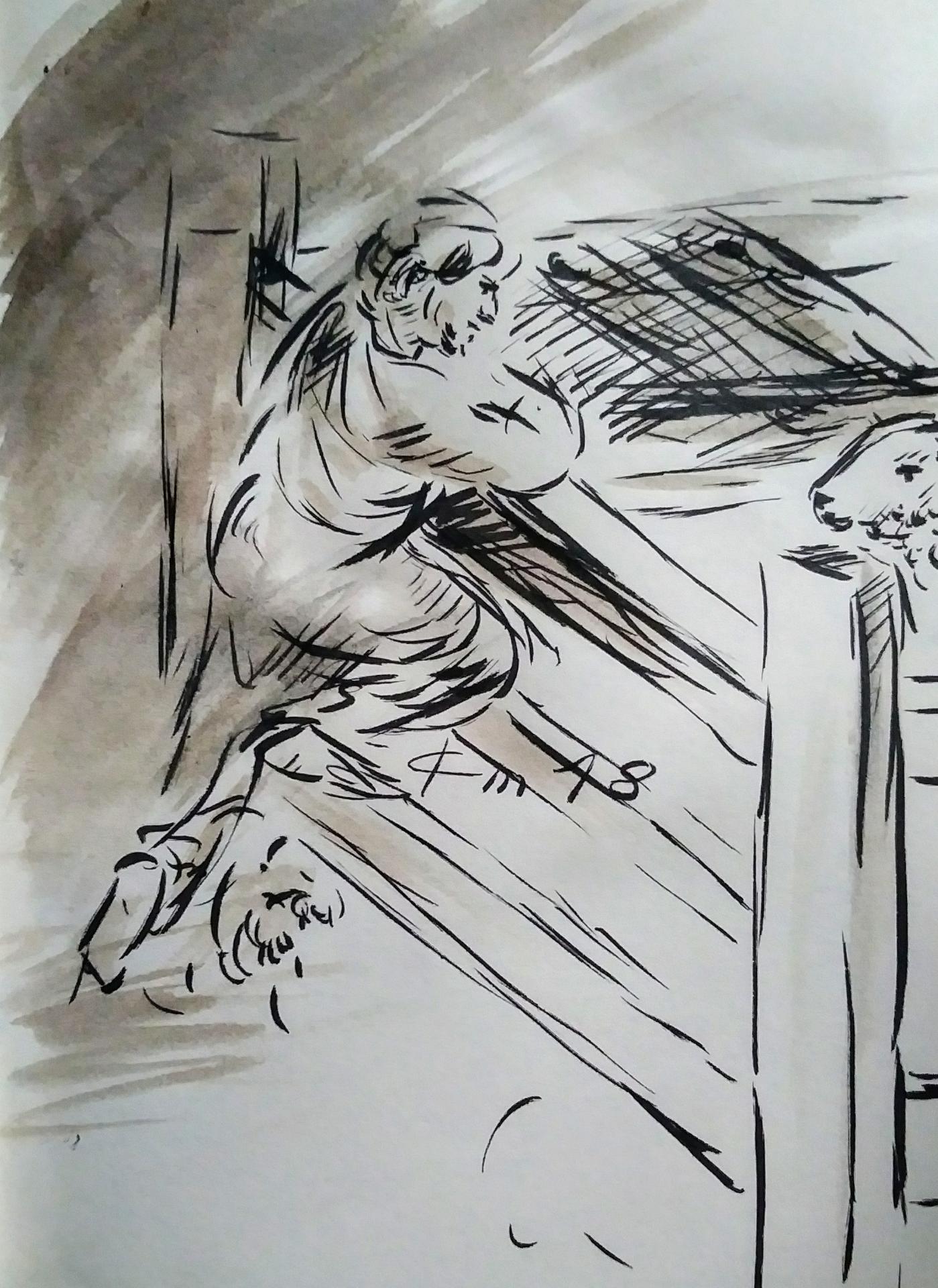 23 avril 2018 evangile du jour illustre par un dessin au lavis de jean joseph chevalier