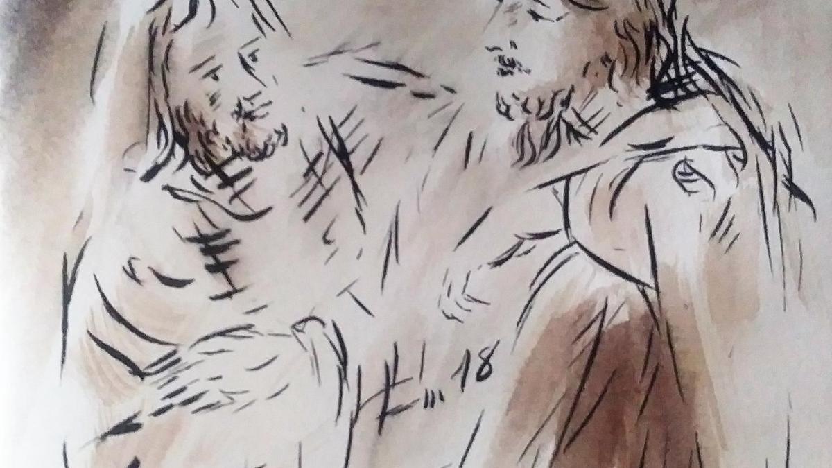 23 mai 2018 evangile du jour illustre par un dessin au lavis de jean joseph chevalier