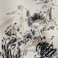 24 Avril 2018, évangile du jour illustré par un dessin au lavis