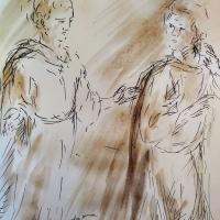 24 février 2018, évangile du jour illustré par un dessin au lavis