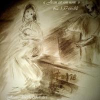 24 Juin 2018, évangile du jour illustré par un dessin au lavis