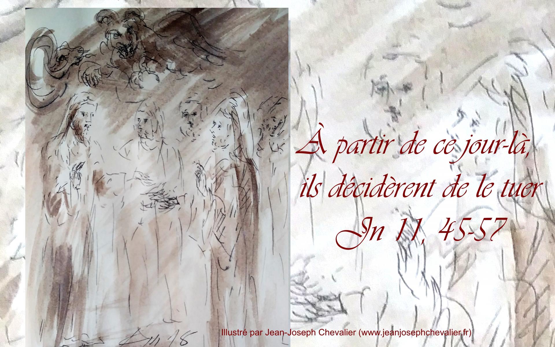 24 mars 2018 evangile du jour illustre par un dessin au lavis de jean joseph chevalier image 1