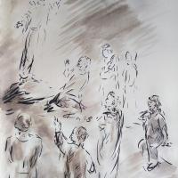 25 Avril 2018, évangile du jour illustré par un dessin au lavis
