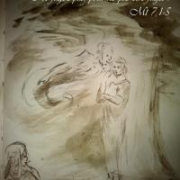 25 Juin 2018, évangile du jour illustré par un dessin au lavis