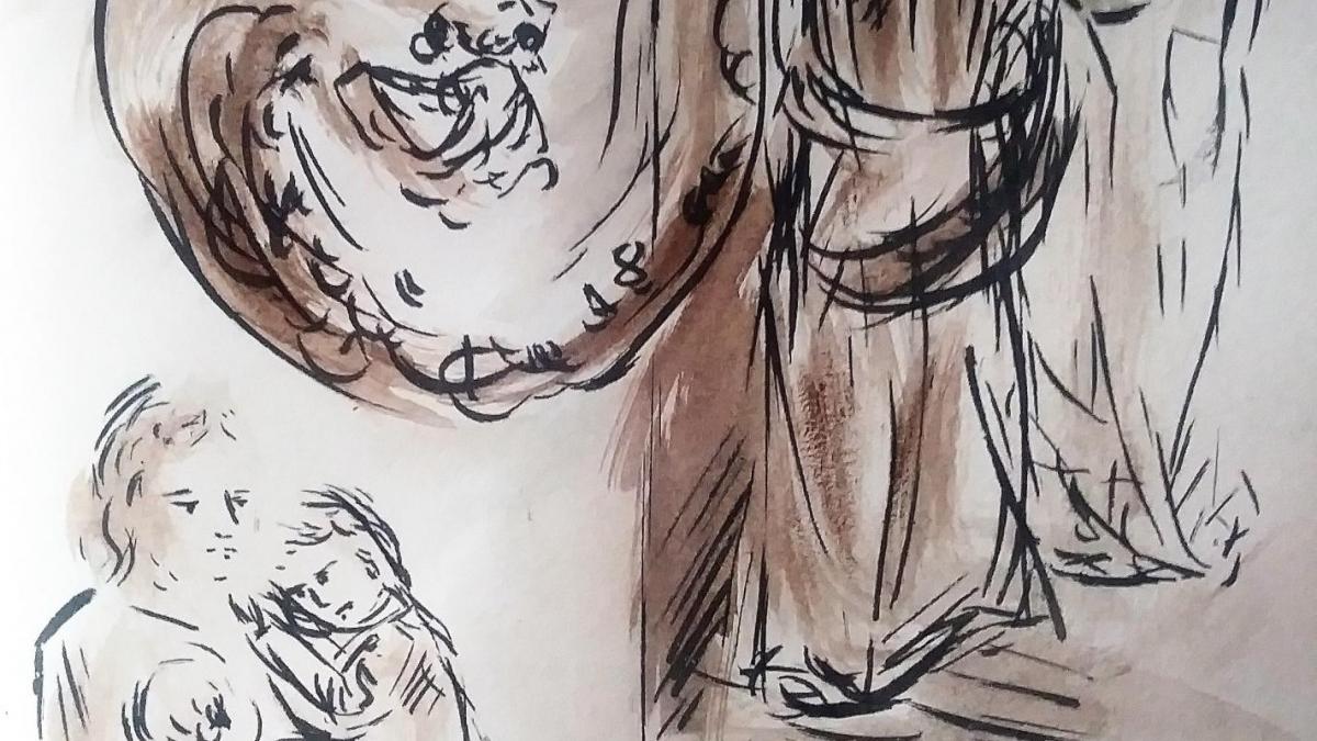 25 mai 2018 evangile du jour illustre par un dessin au lavis de jean joseph chevalier image