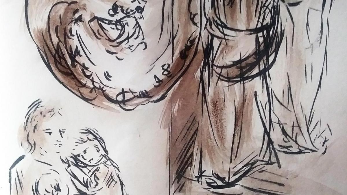25 mai 2018 evangile du jour illustre par un dessin au lavis de jean joseph chevalier