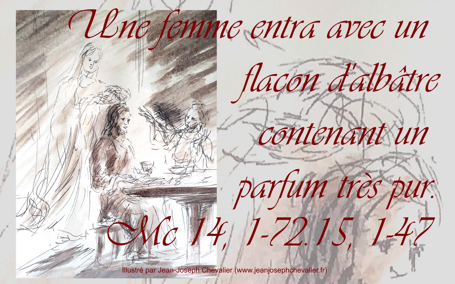 25 mars 2018 evangile du jour illustre par un dessin au lavis de jean joseph chevalier image 1