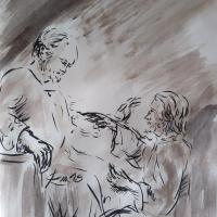 26 Avril 2018, évangile du jour illustré par un dessin au lavis