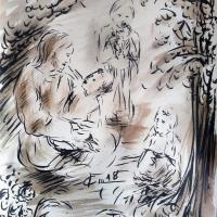 26 Mai 2018, évangile du jour illustré par un dessin au lavis