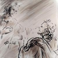 27 Avril 2018, évangile du jour illustré par un dessin au lavis